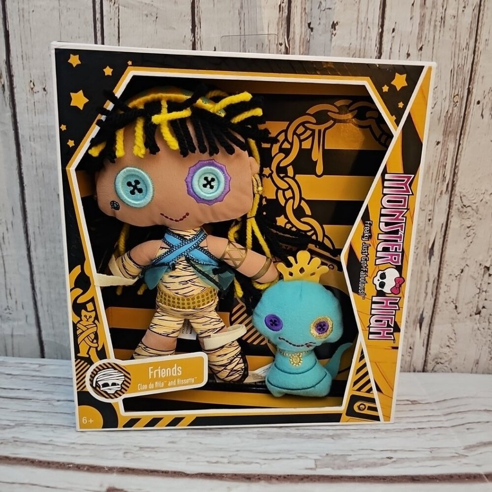 Monster High Plush Friends Cleo De Nile Rag Doll Yarn Hair And Hissette New